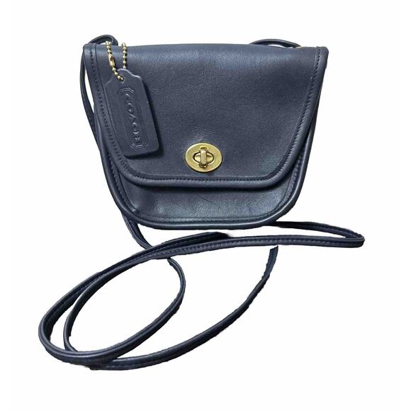 Vintage Coach Everett Crossbody Bag 9934 Navy USA 2000 Hang Tag Included - Picture 1 of 16